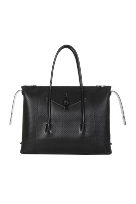 black-embossed-leather-tote-bag