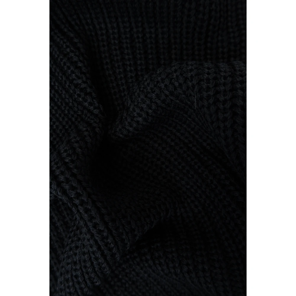Emporio Armani Wollen sjaal met logo Black Heren