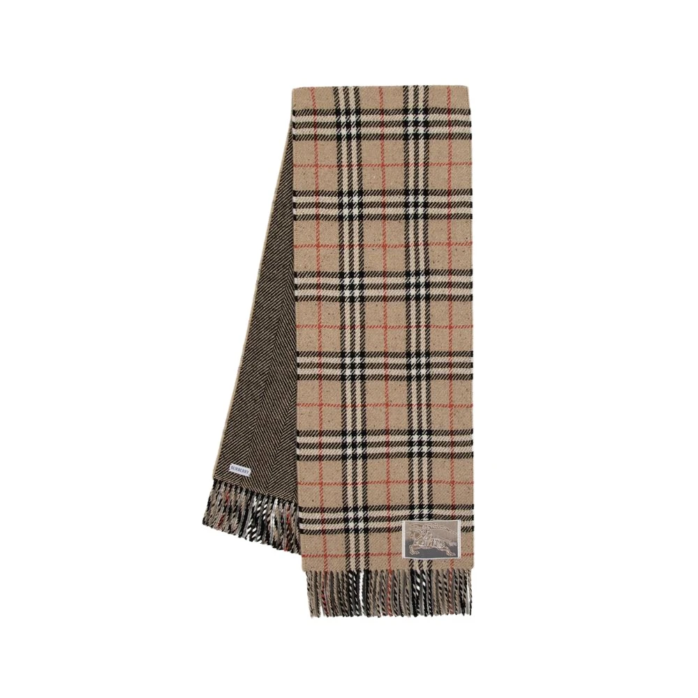 Burberry Kasjmier Beige Geruite Sjaal Beige Dames