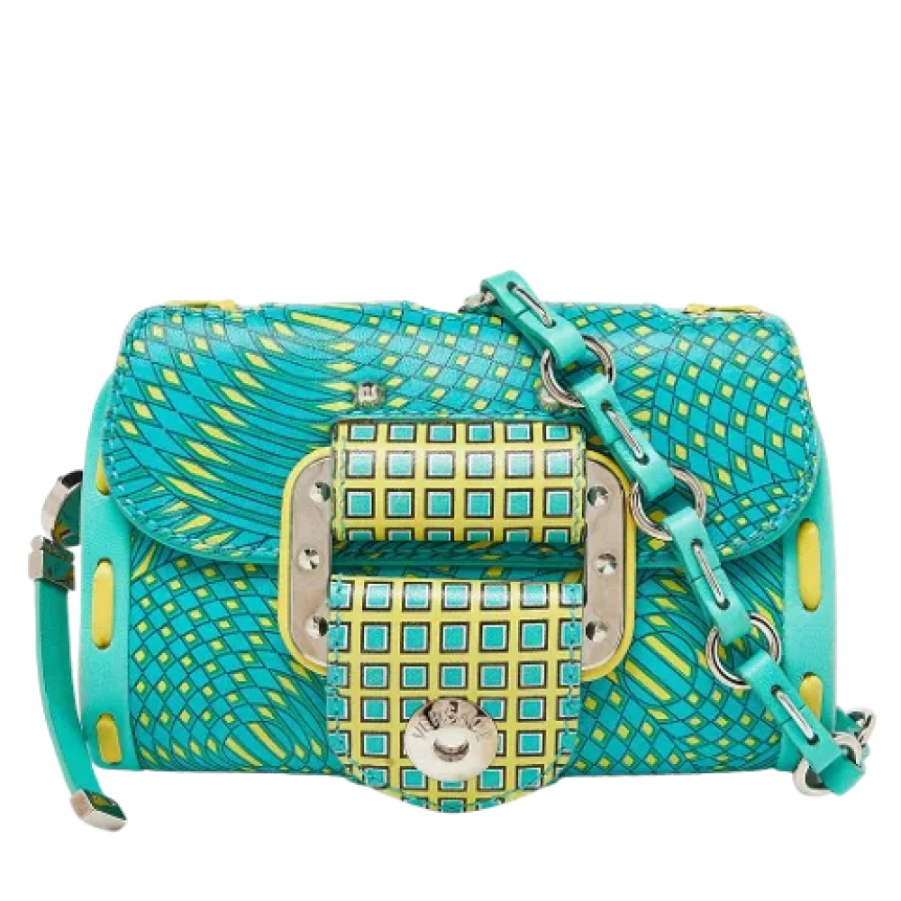 Versace Pre-owned Leather crossbody-bags Green Dames