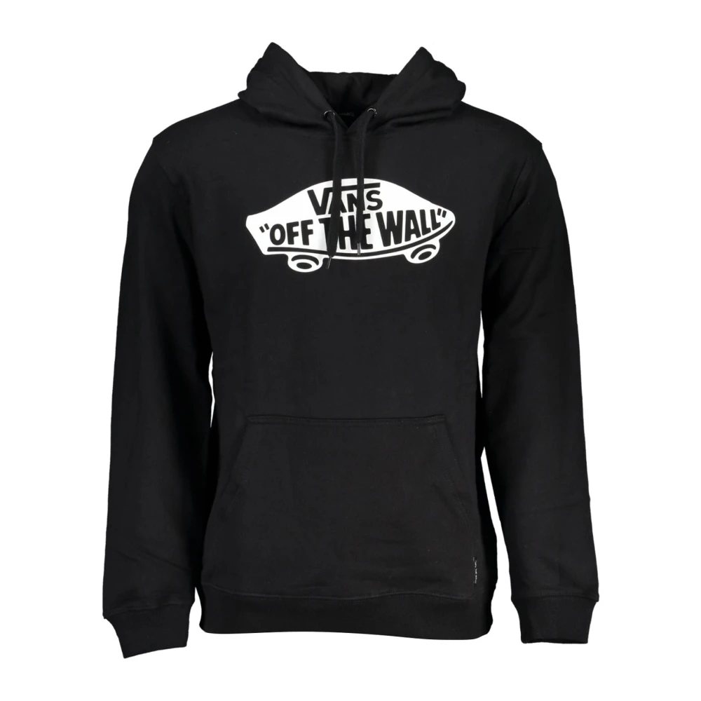 Vans Zwarte hoodie met centrale zak en print Black Heren