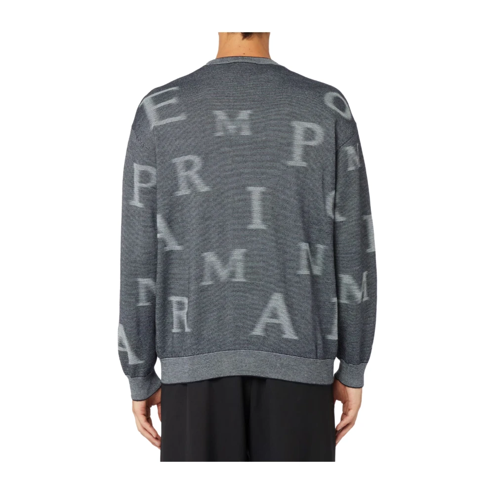 Emporio Armani Gedrukte Trui Gray Heren