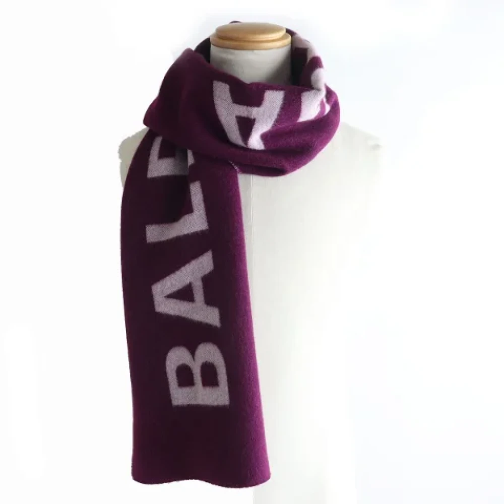 Balenciaga Vintage Pre-owned Wool scarves Purple Dames
