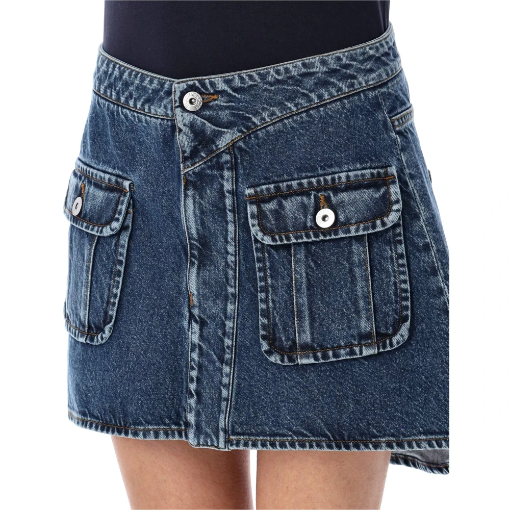 JW Anderson Mini Rok met Zakken Blue Dames