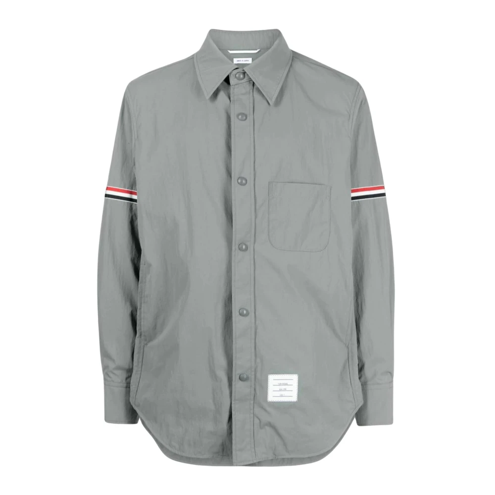 Thom Browne Men's Gray Casual Shirts, M, Nylon Armband Shirt Jacket