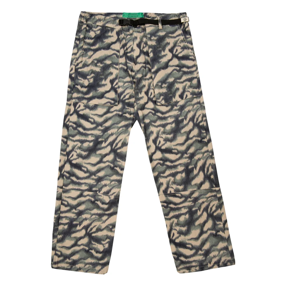 Garment Workshop Blauwe camouflagebroek met verstelbare taille Multicolor Heren