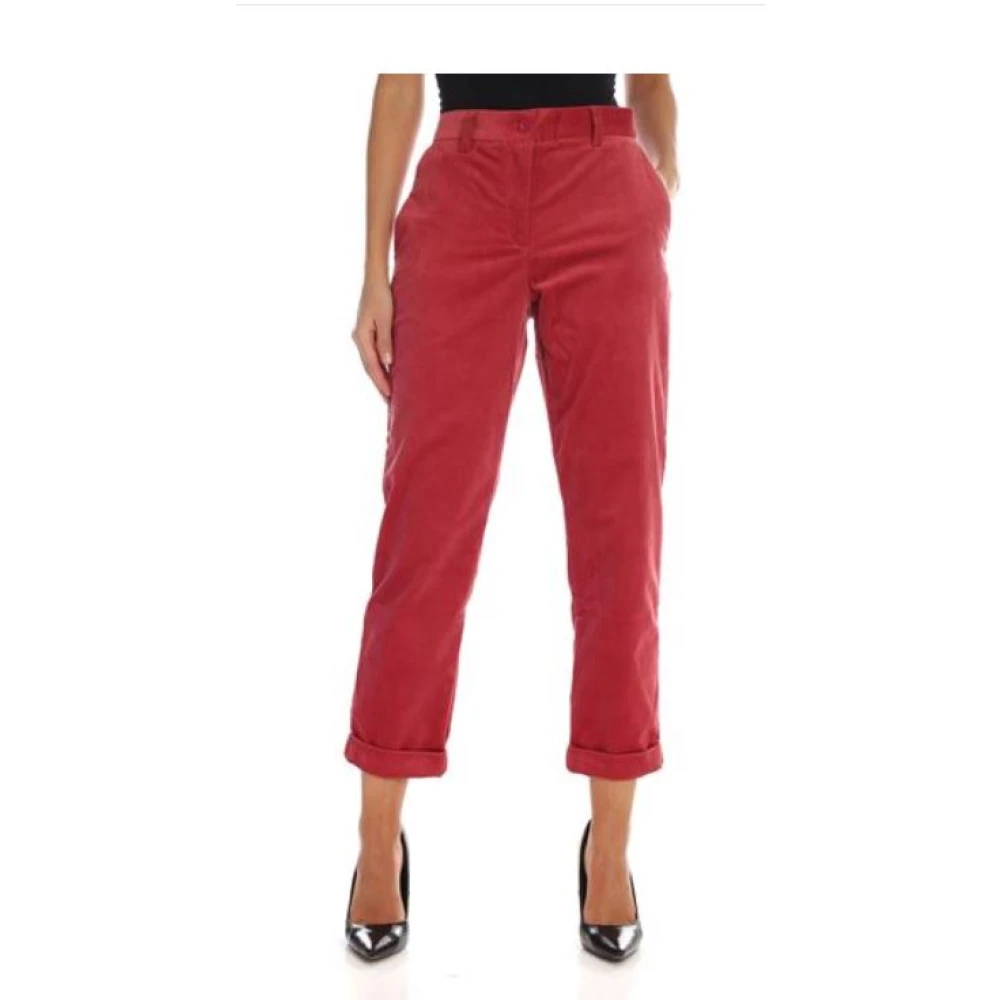 PS By Paul Smith Magenta Corduroy Wide Leg Byxor Red, Dam