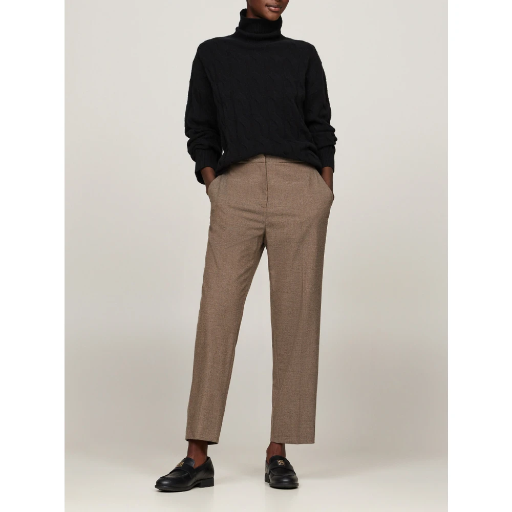 Tommy Hilfiger Zwarte Wol Dolcevita Sweater Black Dames