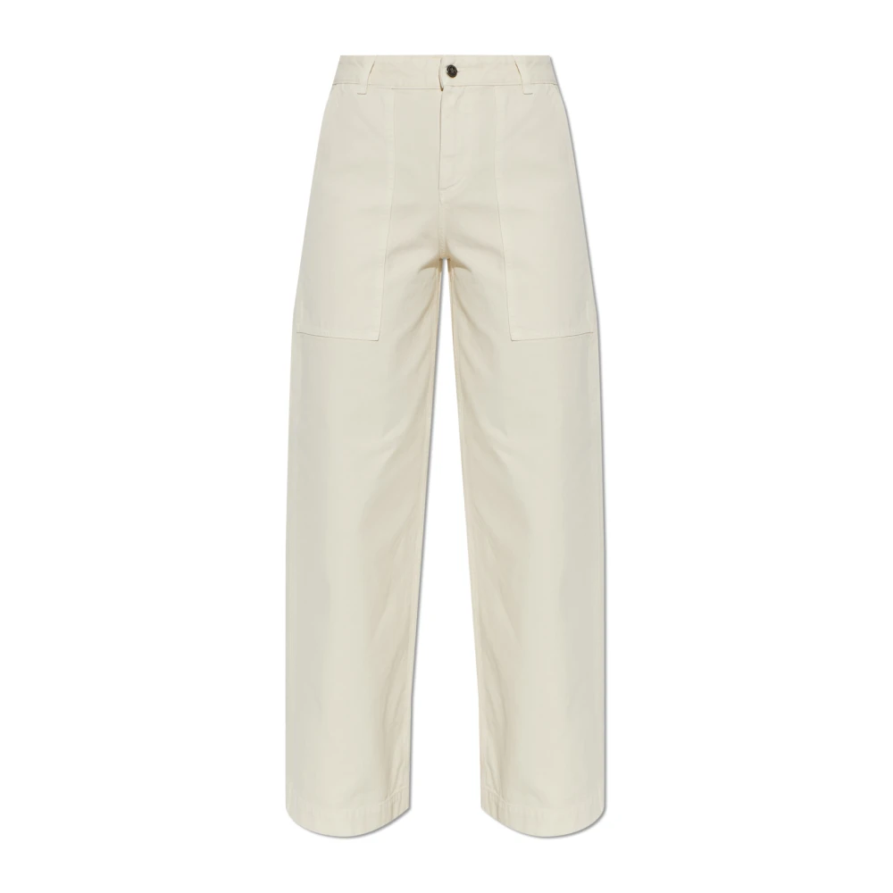 Moncler Women's Beige Wide-Leg Trousers