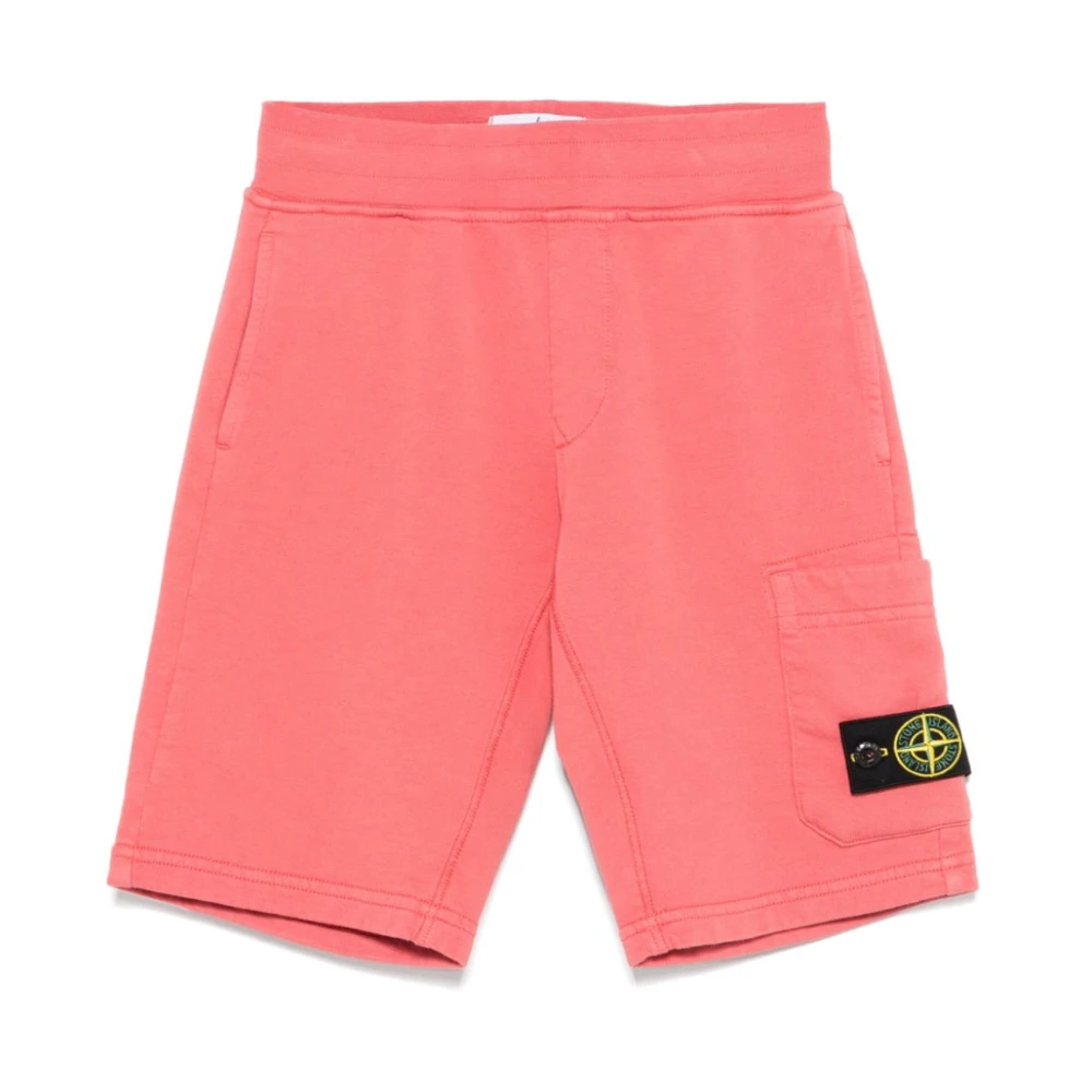 Stone Island Röda Bermuda Shorts för Pojkar Pink, Pojke