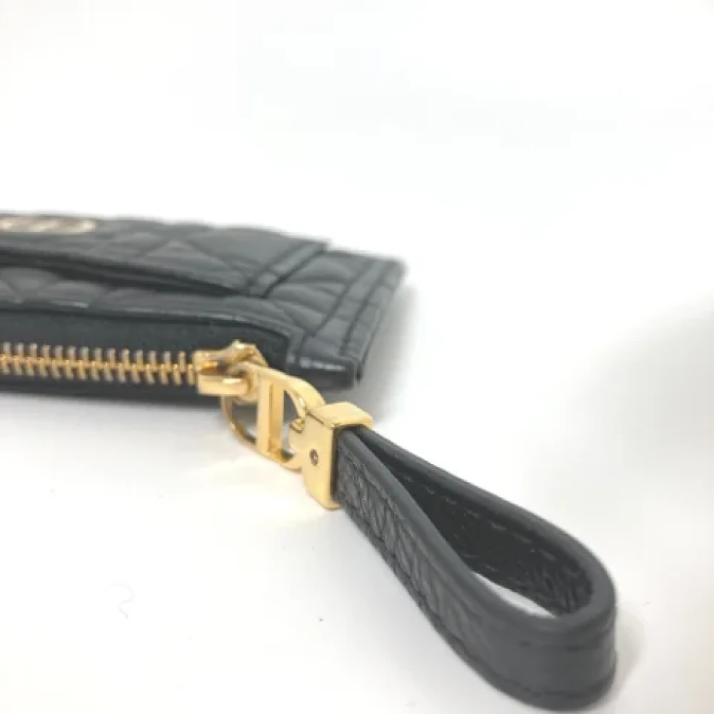 Dior Vintage Pre-owned Leather wallets Black Dames