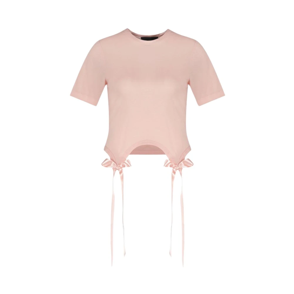 Simone Rocha Lichtroze Bow Tails Katoenen T-Shirt Pink Dames