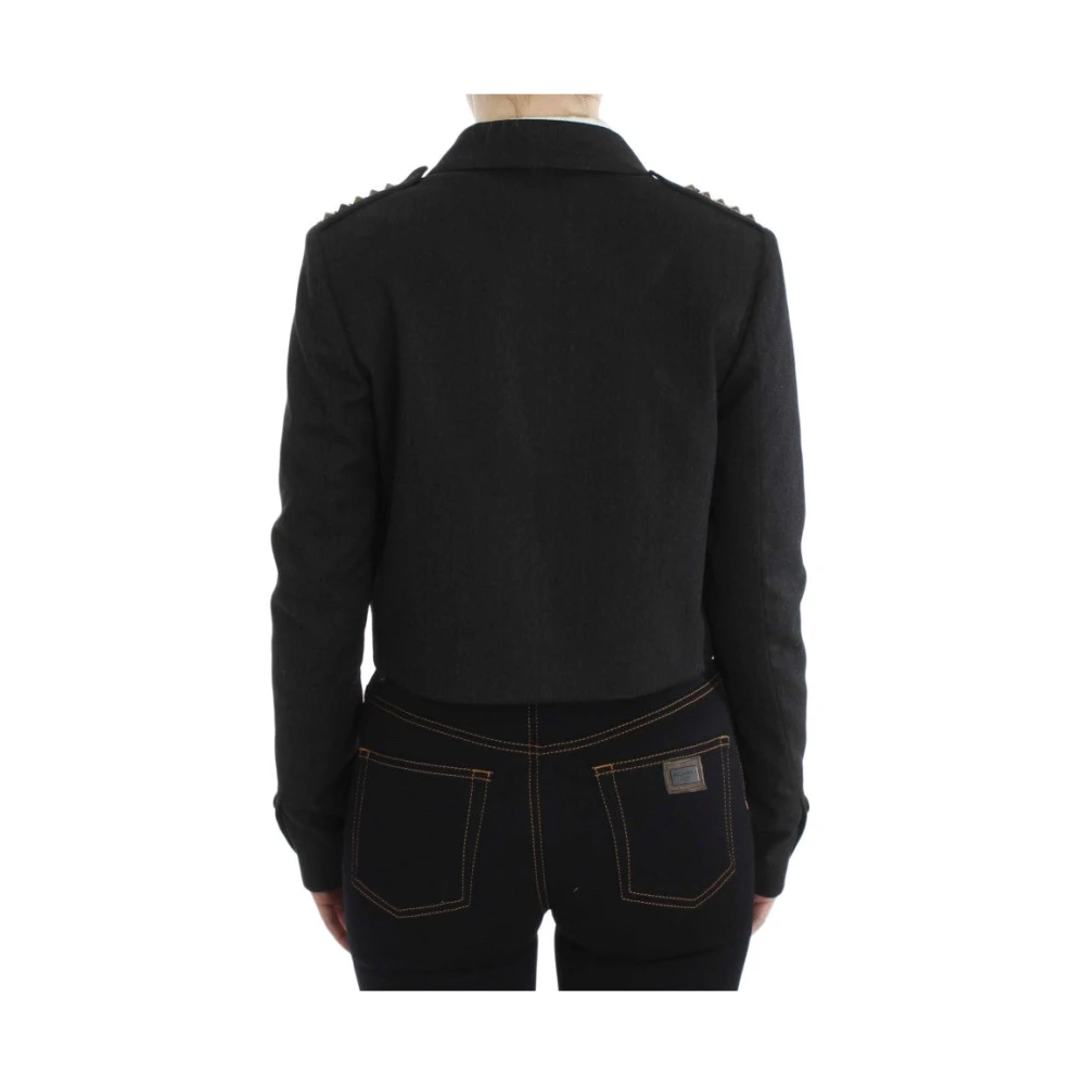 Exte Elegante Grijze Blazerjas met Gouden Knopen Gray Dames