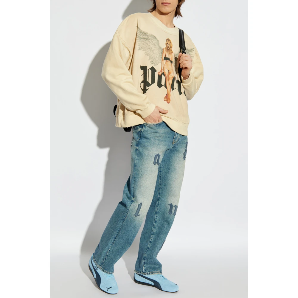 Palm Angels Gedrukte Sweatshirt Beige Heren