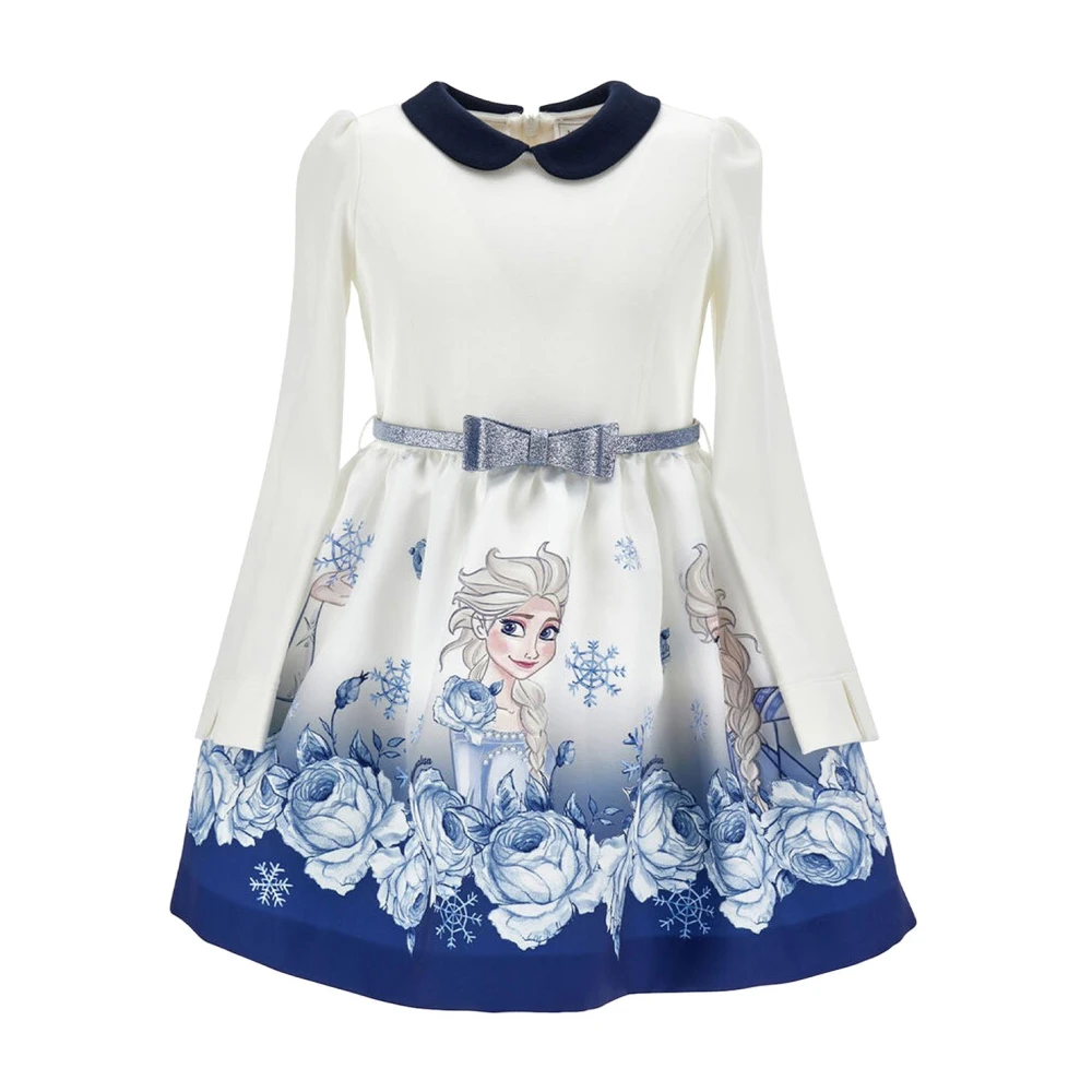 Monnalisa Girls Blue Dresses, 10 Y, Mikado Dress