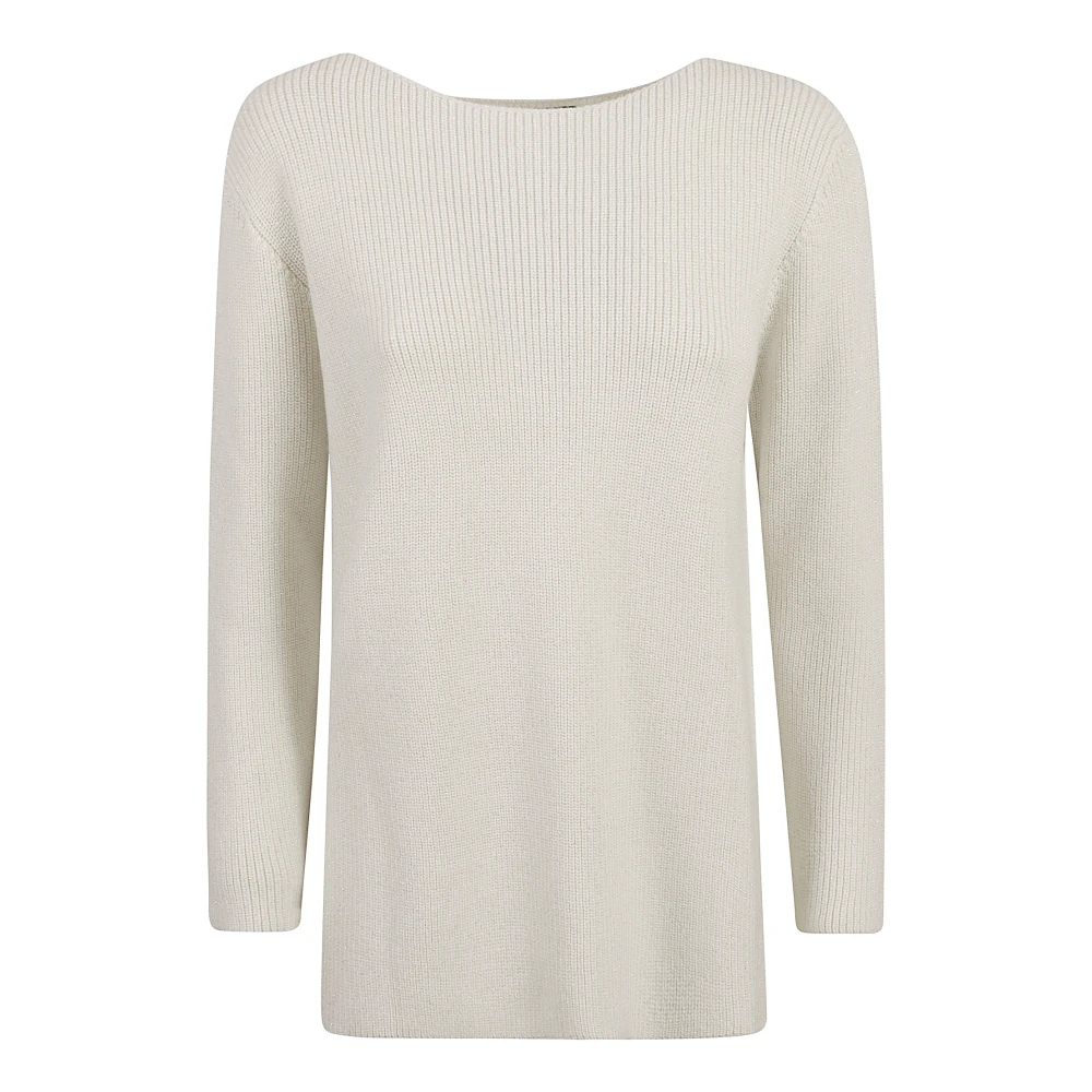 Fabiana Filippi Witte Merinowol Boothals Trui White Dames