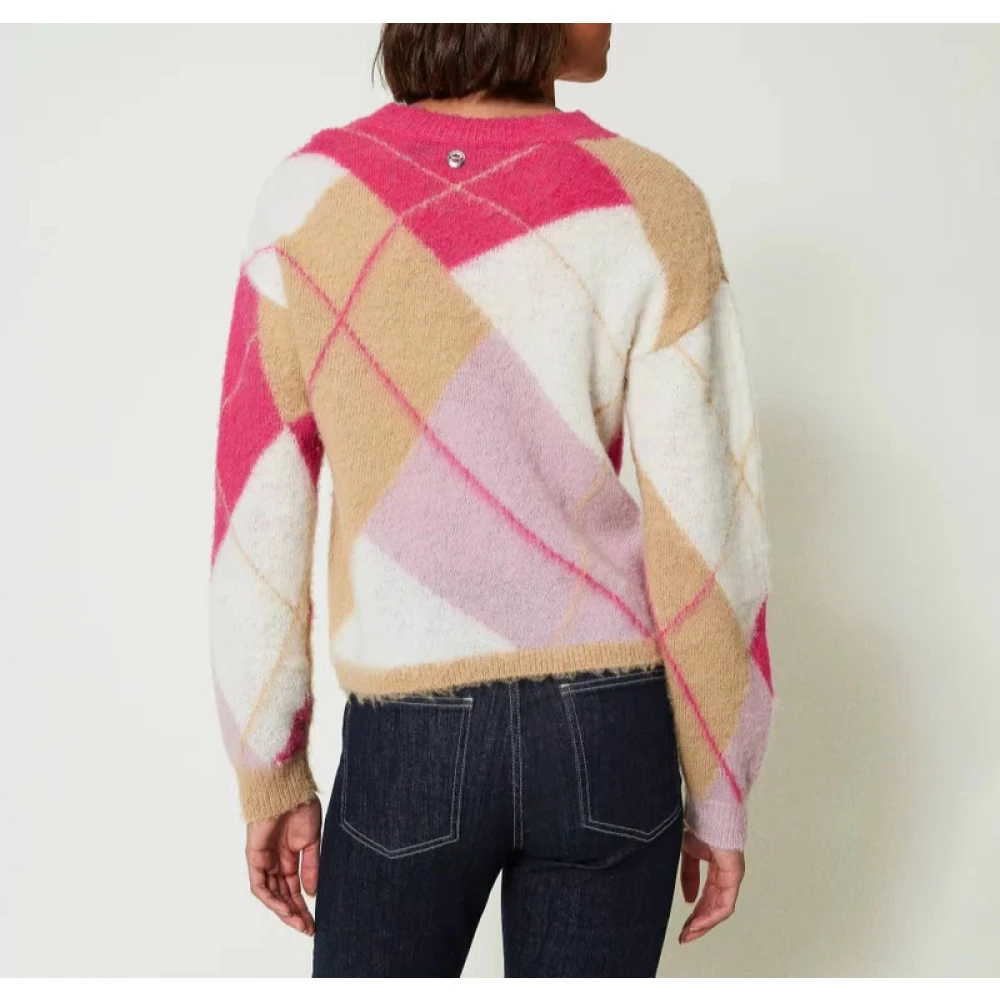 Twinset Jacquard Argyle Wollen Trui Multicolor Dames