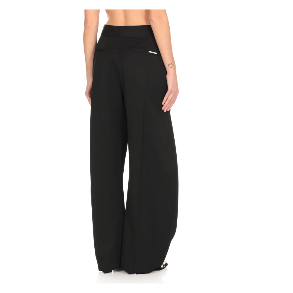 The Attico Zwarte wollen broek met ritssluiting Black Dames