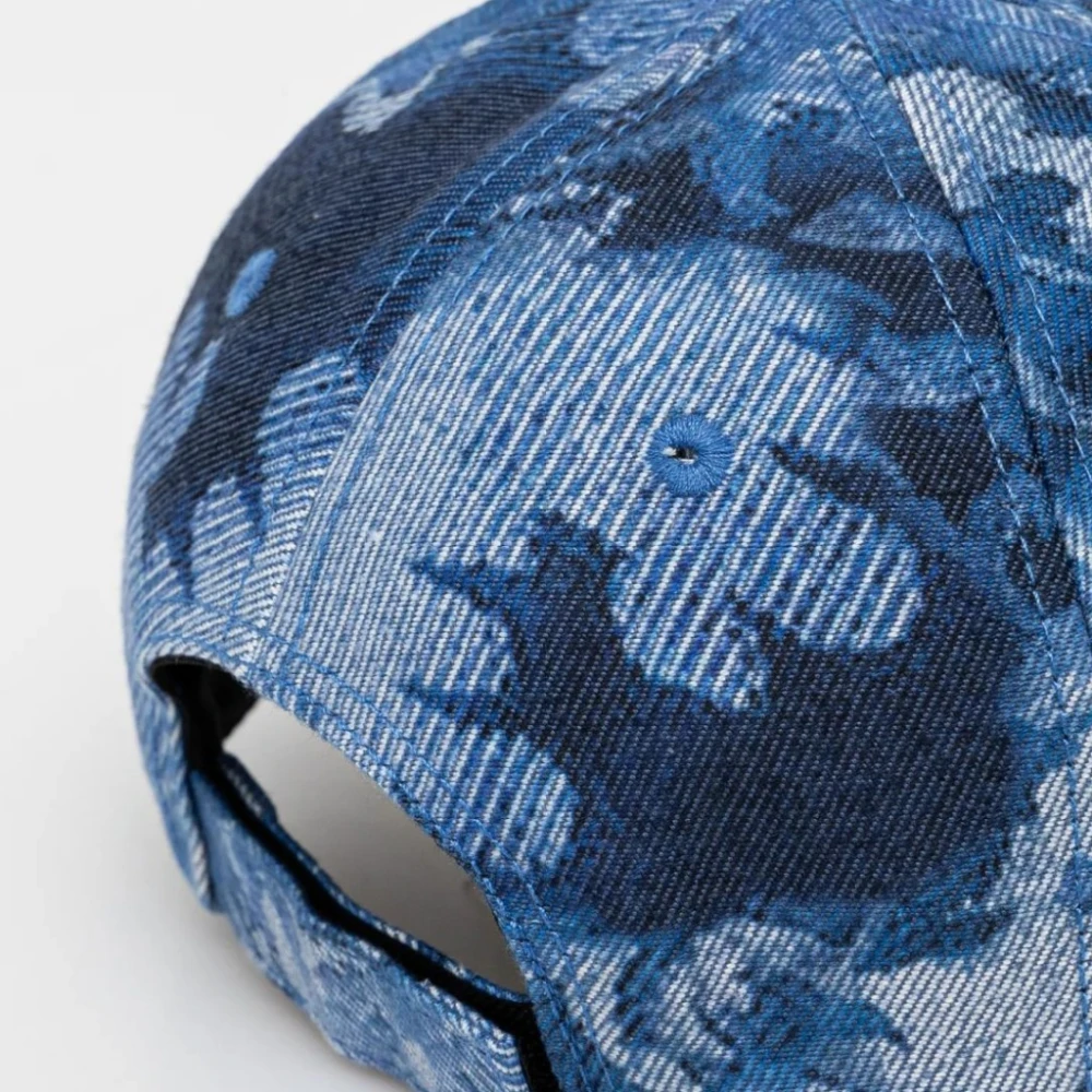 Liu Jo Baseballpet met bedrukt denimontwerp Blue Dames