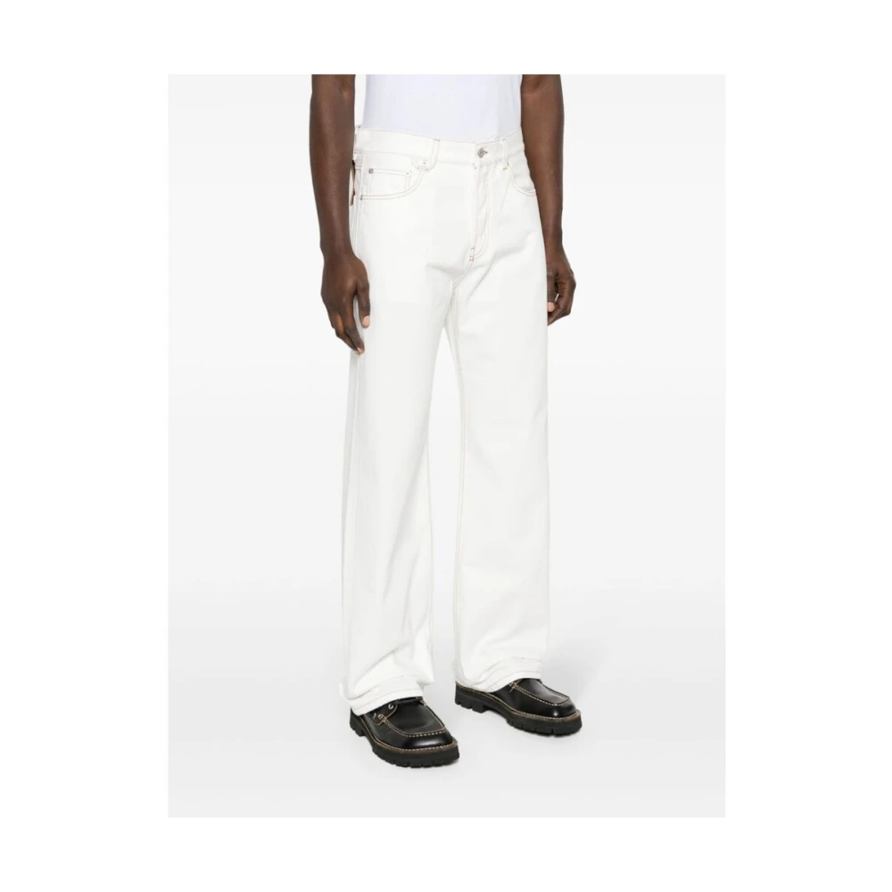 Jacquemus Gerecyclede katoenen denim jeans White Heren