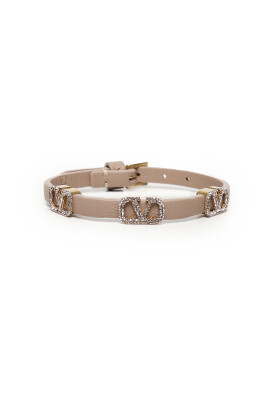 beige-leather-rhinestone-buckle-bracelet