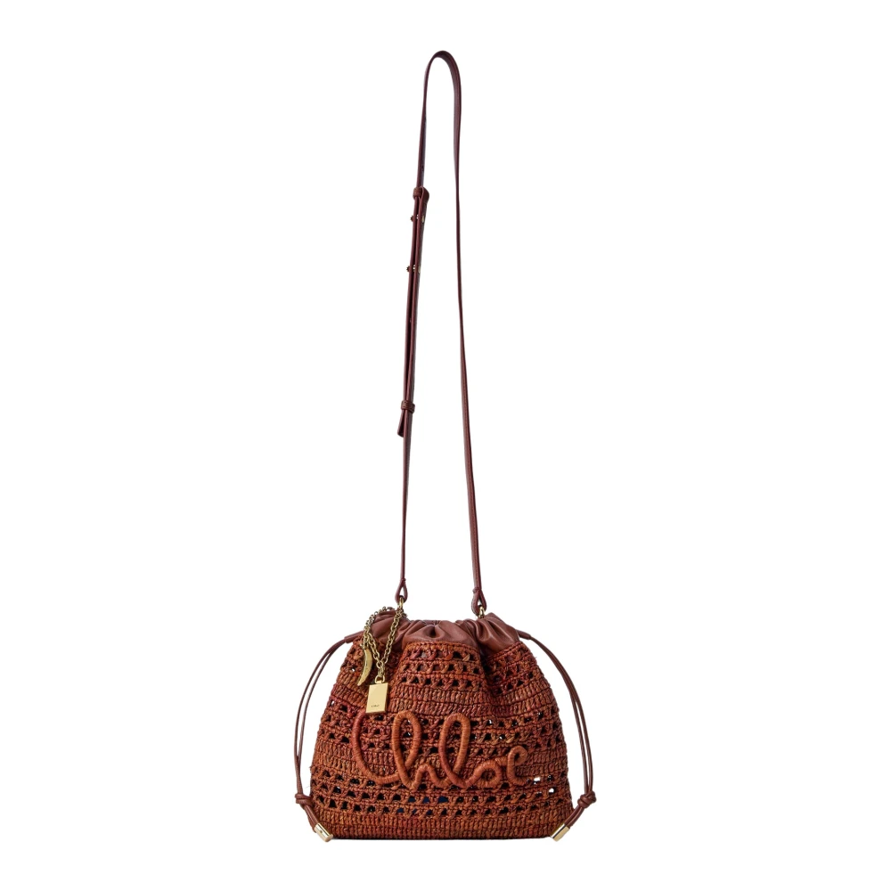 Chloé Mini Summer Banana Drawstring Shoulder Bag - Female - Bucket Bags - Brown - One Size - Bags