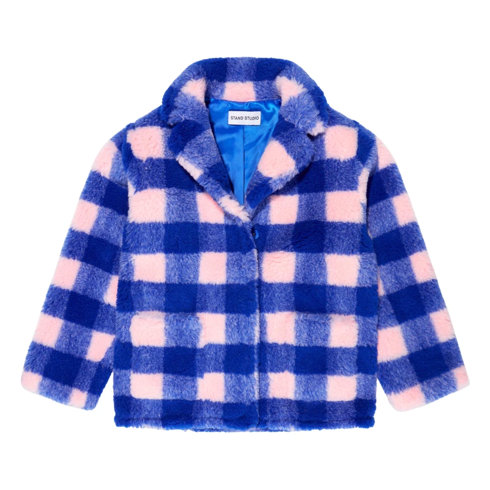 Stand Studio Women's Blue Faux Fur Mini Jacket