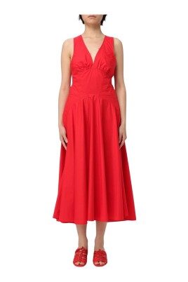red-sleeveless-midi-dress