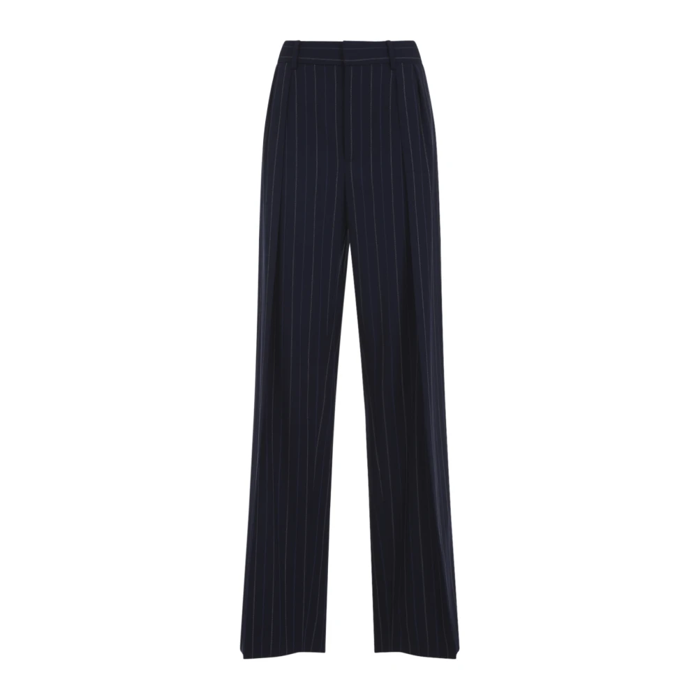 Ralph Lauren Women's Blue Wide Trousers, Xs, Jody Pleated Trousers