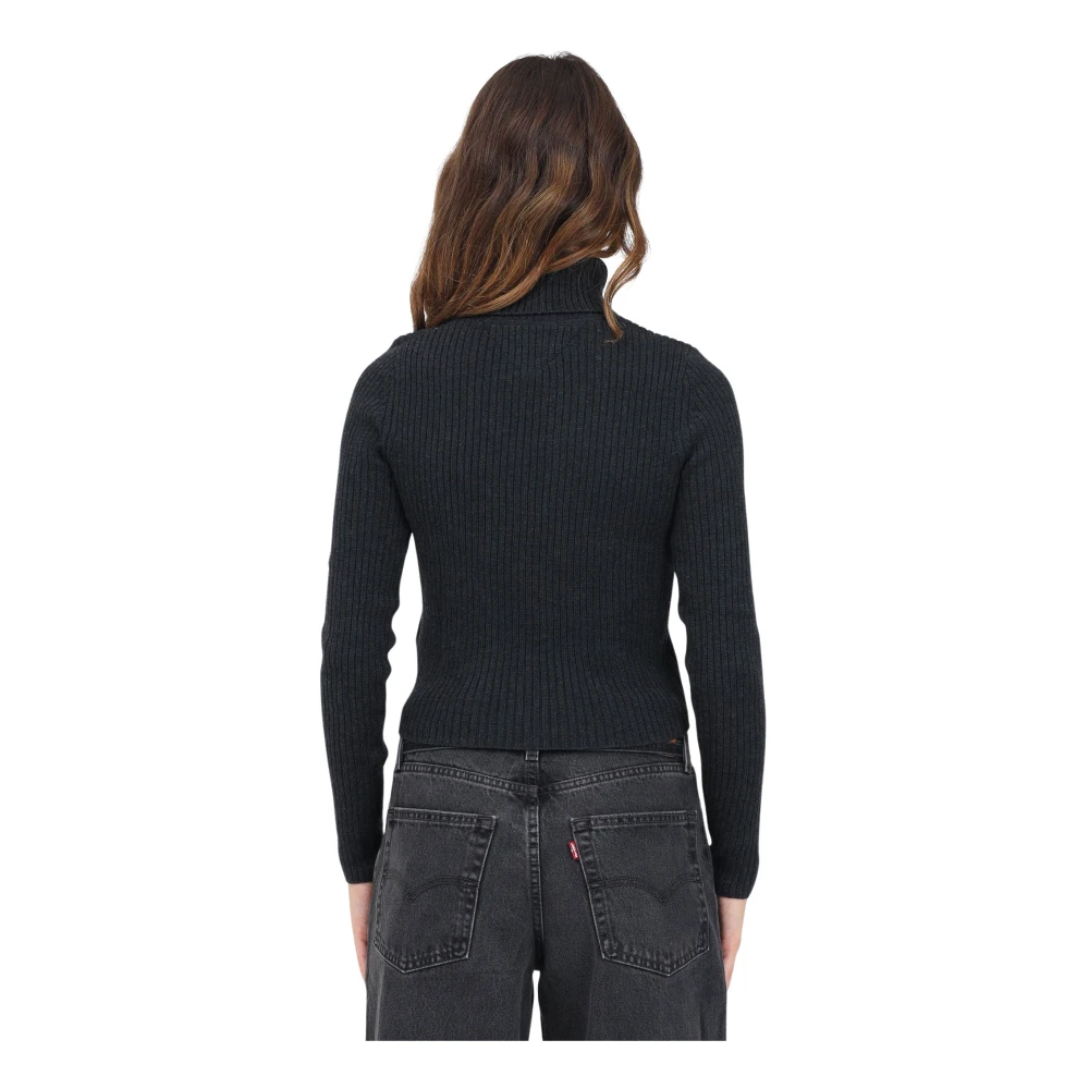 Tommy Jeans Zwarte coltrui Black Dames