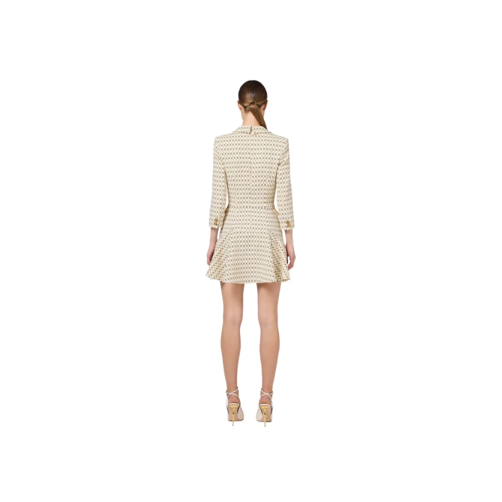 Elisabetta Franchi Stijlvolle Abto Jurk voor Vrouwen Beige Dames