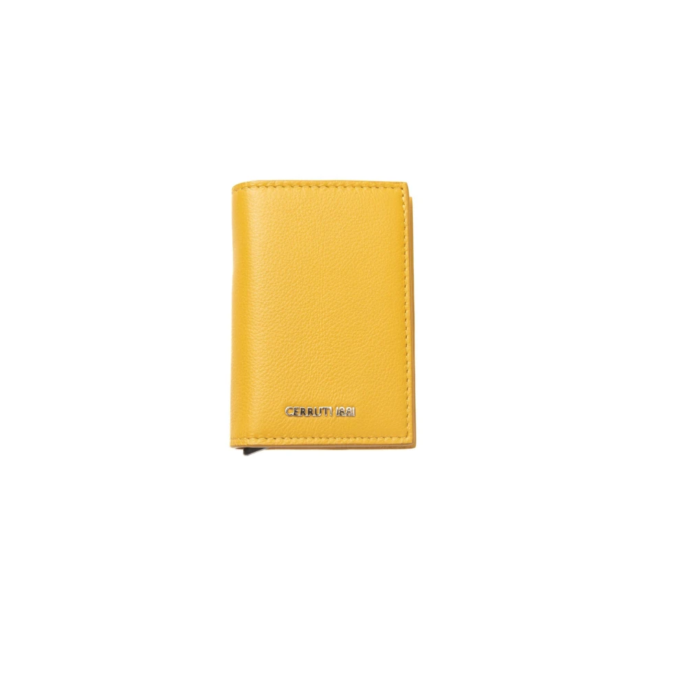 Cerruti 1881 Leren portemonnee met voorlogo Yellow Heren