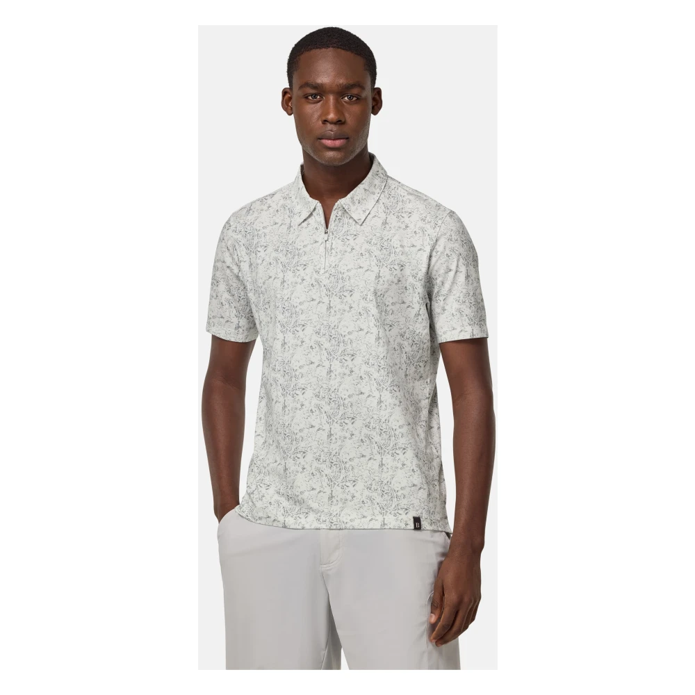 Boggi Milano B Tech Katoenmix Jersey Polo Shirt Blue Heren