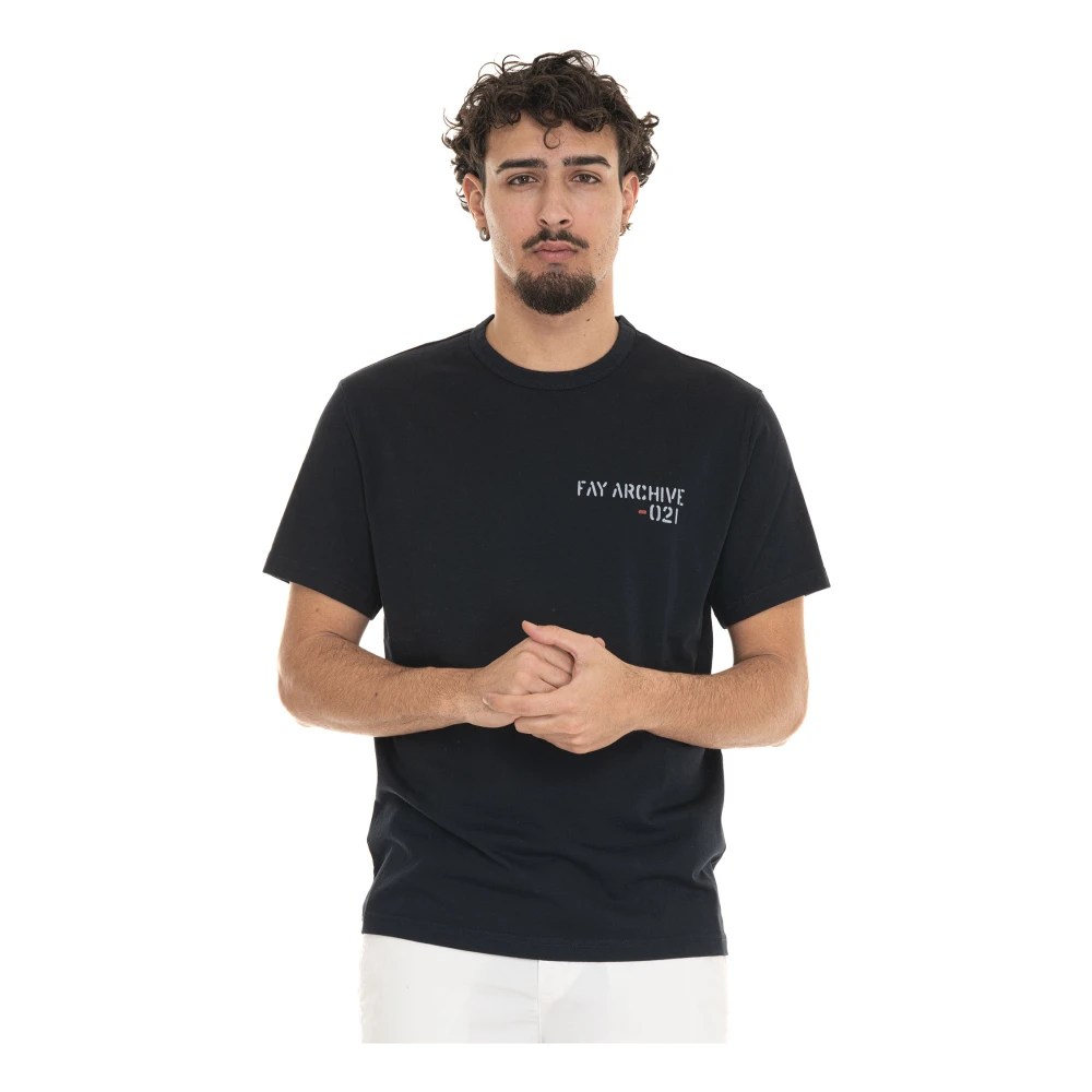 Fay - Tops > T-Shirts - Blue - Fay - Modalova