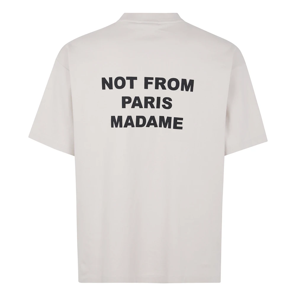 Drole de Monsieur Slogan T-shirt in Mastic Kleur Beige Heren