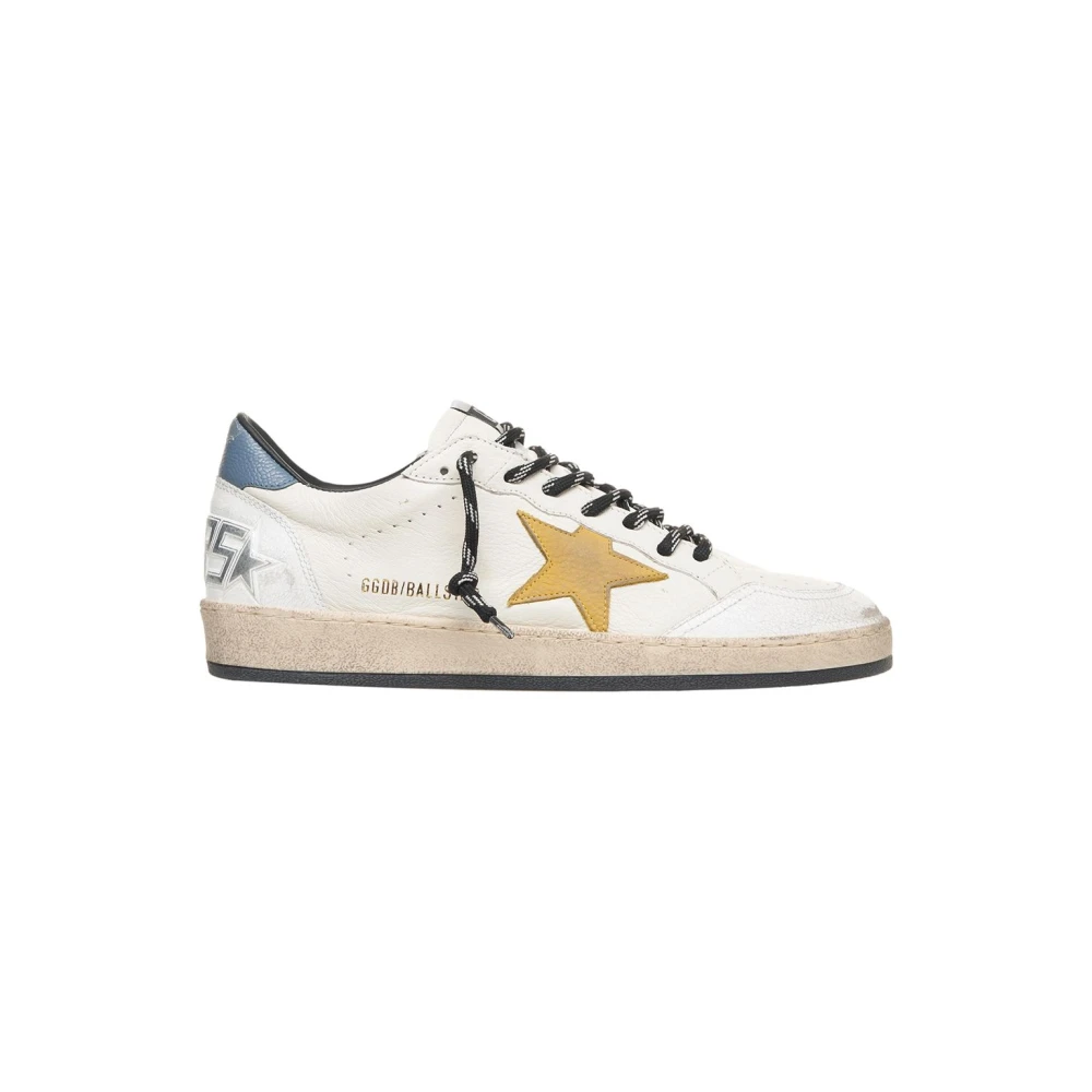 Golden Goose Vita Lädersneakers med Distressed Detaljer Multicolor, Herr