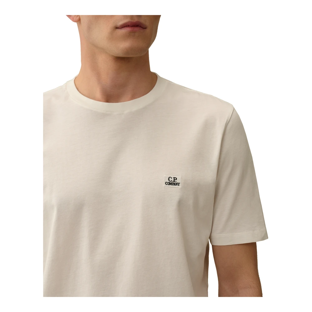 C.P. Company Korte Mouw Logo Print T-shirt Beige Heren