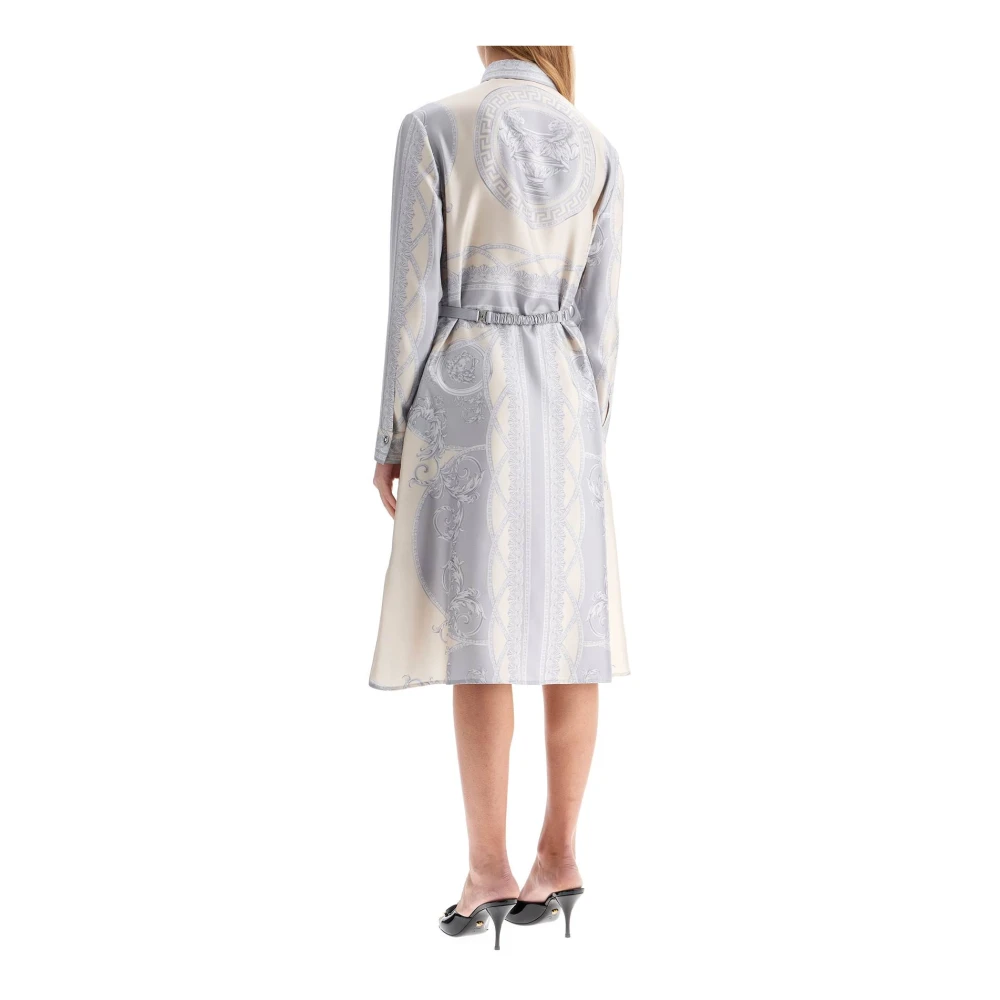 Versace Zijden Blouse 'De Snit van de Goden' Gray Dames
