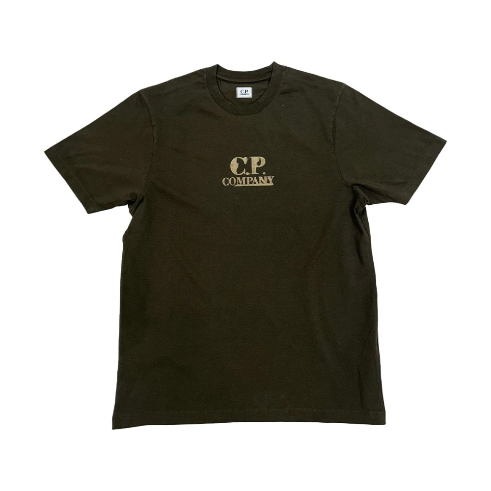 C.P. Company Lichtgewicht jersey t-shirt met bedrukt logo Green Heren