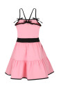 pink-casual-short-sleeved-dress-with-bows