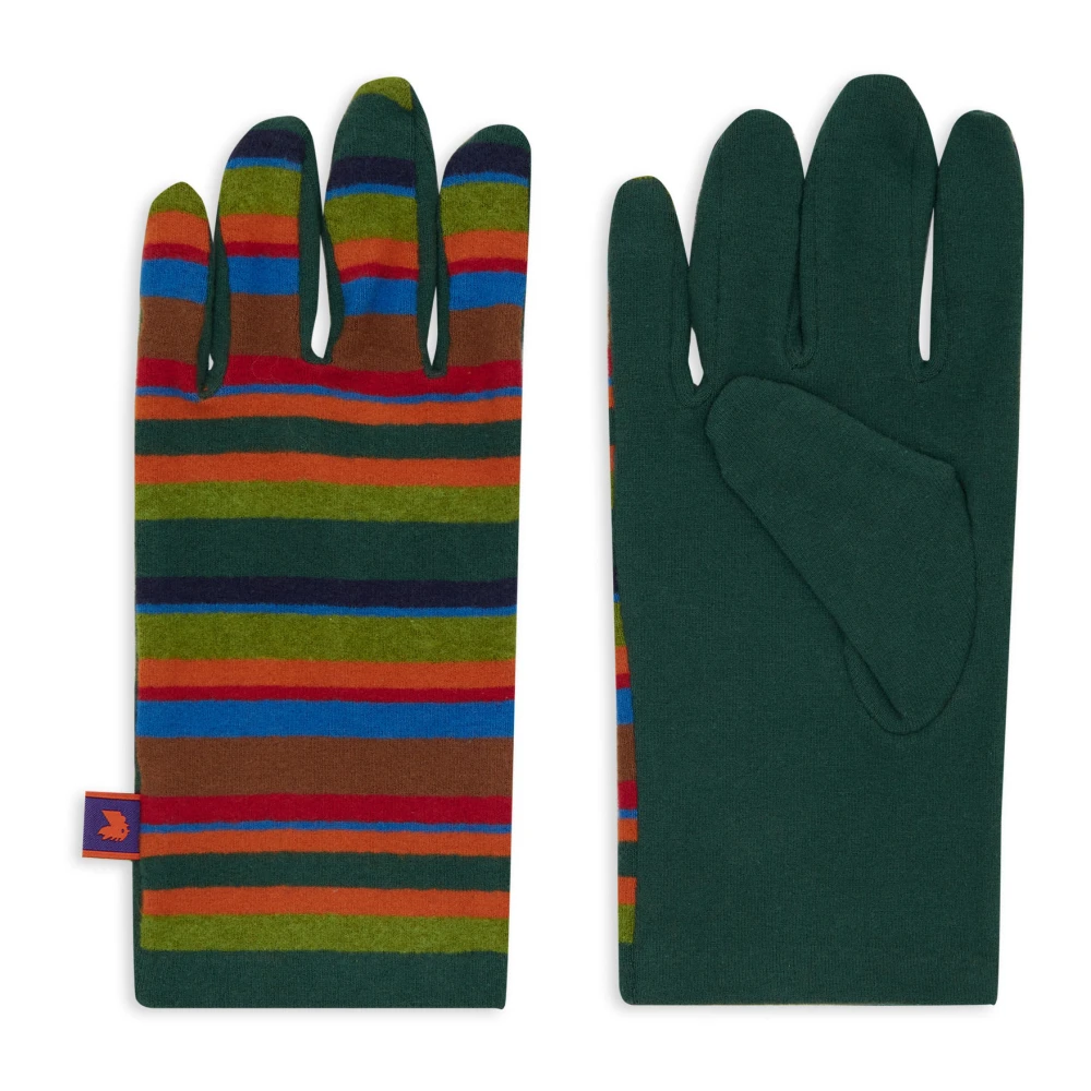 Gallo Gestreepte groene fleece handschoenen voor mannen Multicolor Heren