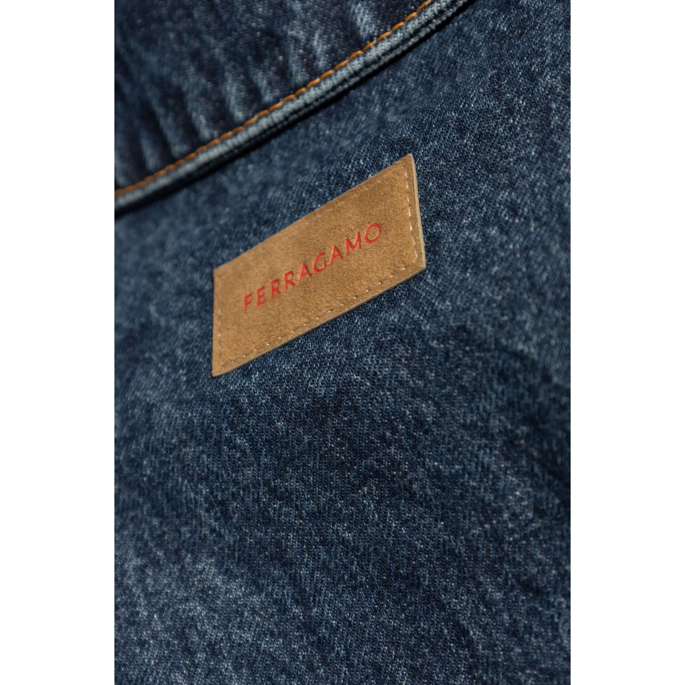 Salvatore Ferragamo Denim jack van Blue Heren