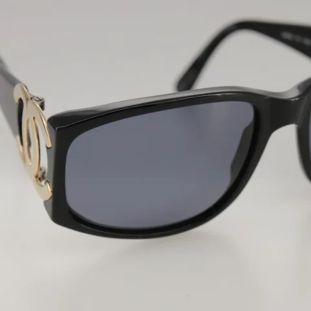 Chanel Vintage Pre-owned Plastic sunglasses Black Dames