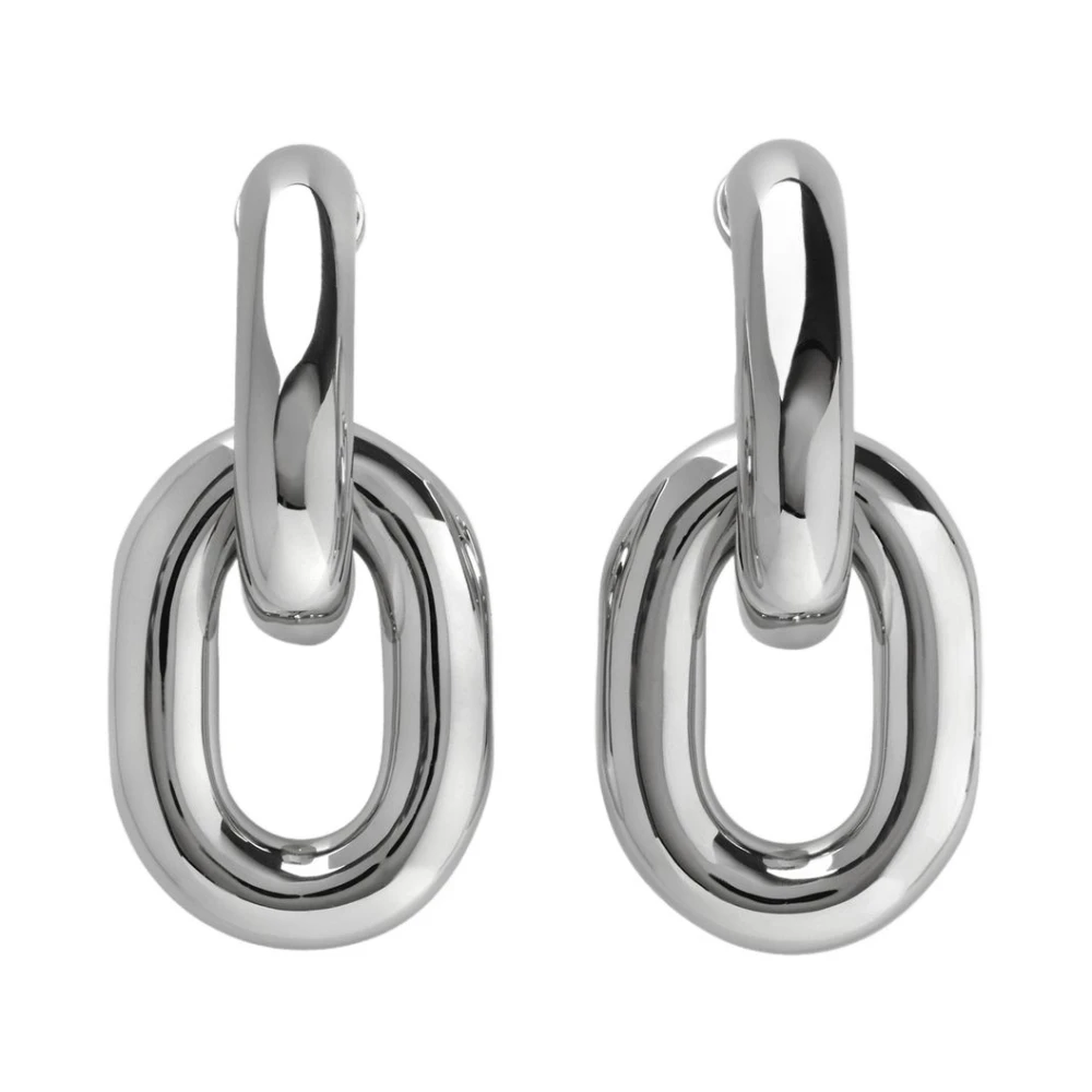 Rabanne Women's Gray Chunky Link Hoops Earrings - Silver - Earrings - One Size - Accessories
