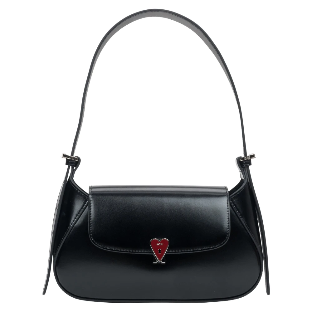 Estro Women's Black Small Leather Shoulder Bag