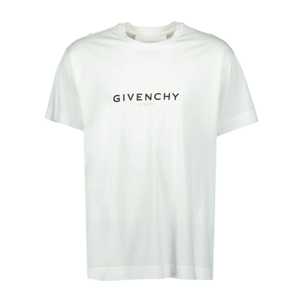 Givenchy Logo Print Ronde Hals T-shirt White Heren