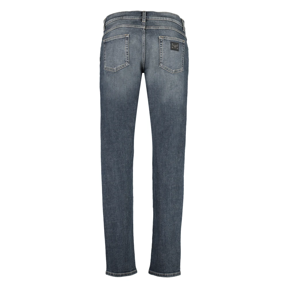 Dolce & Gabbana Slim Fit Jeans met Metalen Knopen Blue Heren