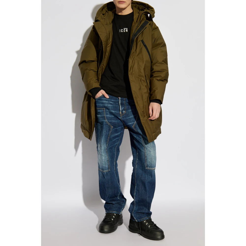 Dsquared2 Gewatteerde jas met capuchon Green Heren