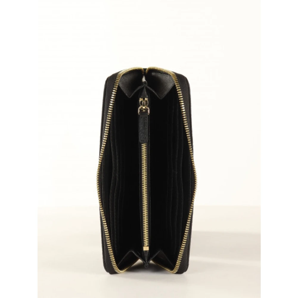 Emporio Armani Zwarte Portemonnee met Rits Eco Leer Meerdere Compartimenten Black Dames