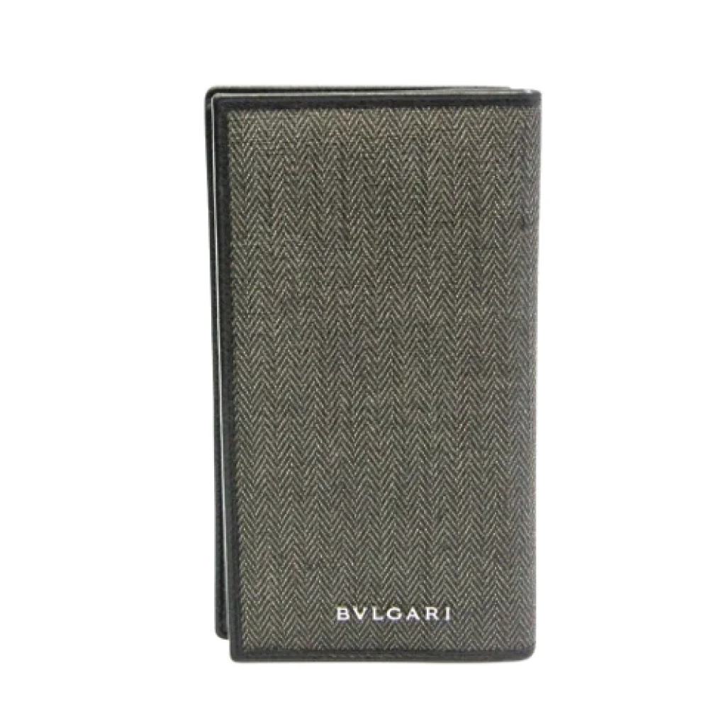 Bvlgari Vintage Pre-owned Leather wallets Gray Dames